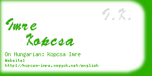 imre kopcsa business card